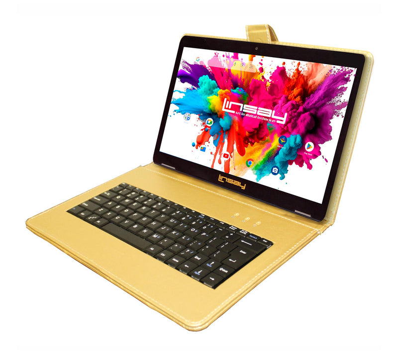 LINSAY Tab Octa Core 128GB w/ Keyboard Case Solid — Main view