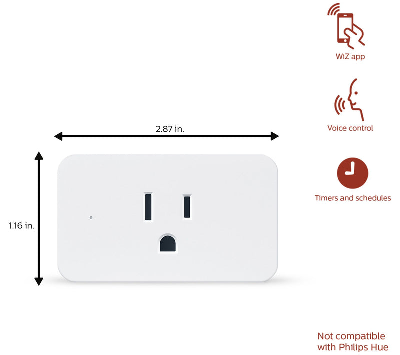 Phillips Wi-Fi Smart Plug with Voice Control 2-Pack — View 3