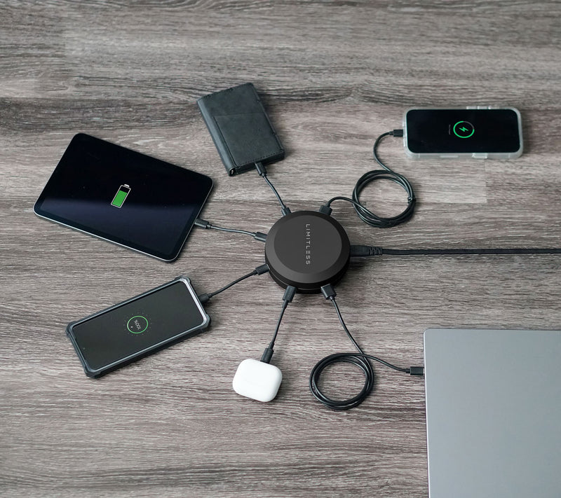 Limitless ChargeHub 65W 6-Port Desktop Charging Dock with Cables — View 16