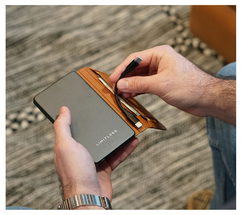Limitless 5,000mAh Power Bank with Built in RFID Faux Leather Wallet — View 14