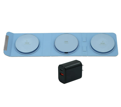 Limitless 3-in-1 Foldable Fast Wireless Charger with 30W PD Adaptor