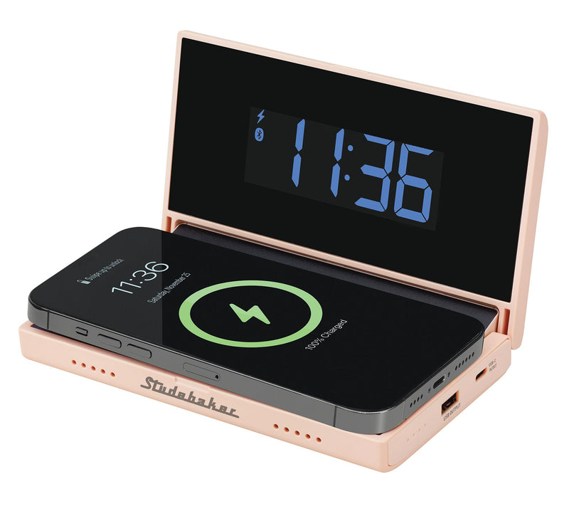 Studebaker Techmate 3-in-1 Bluetooth Speaker, Power Bank & Clock — View 7