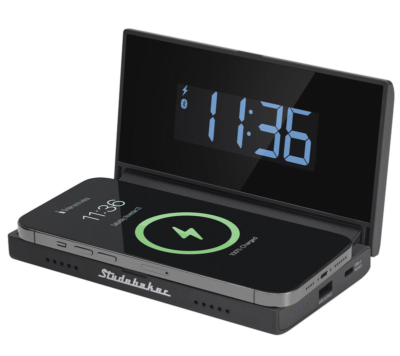 Studebaker Techmate 3-in-1 Bluetooth Speaker, Power Bank & Clock — Main view
