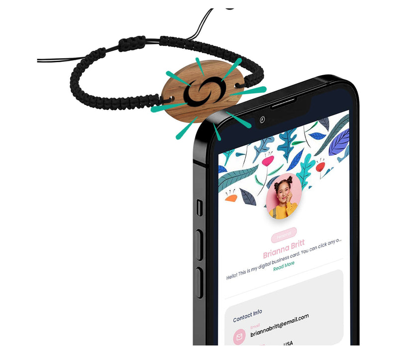 Contact Co. Smart Tap-to-Share Wooden Wearableracelet — Main view
