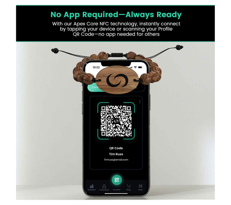 Contact Co. Smart Tap-to-Share Wooden Wearableracelet — View 7