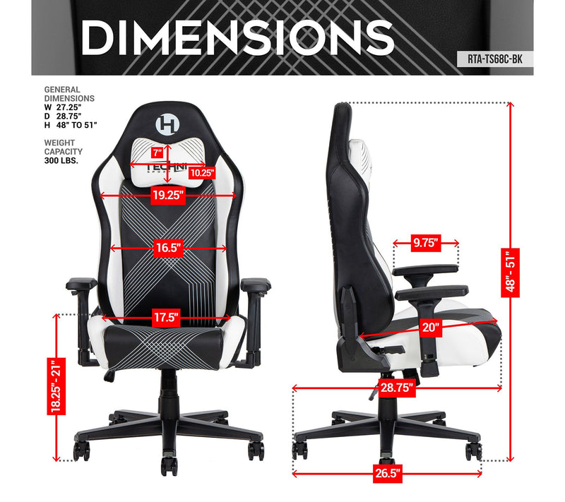 Techni Sport COMFORT EDGE Memory Foam PC GamingChair — View 5
