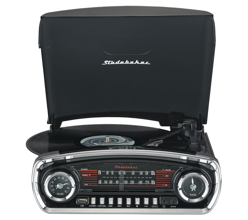 Studebaker Retro Bluetooth Turntable with AM/FM Radio — View 8