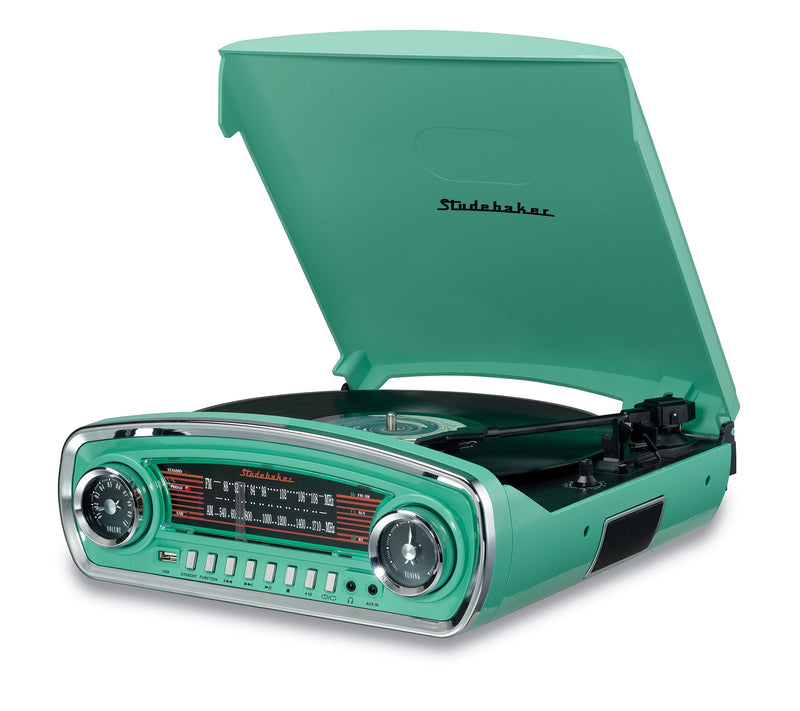 Studebaker Retro Bluetooth Turntable with AM/FM Radio — View 7