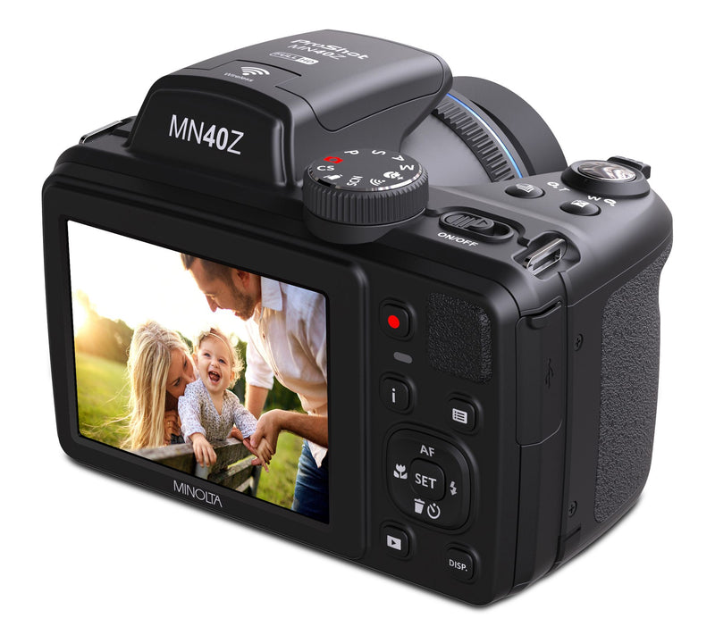 Minolta MN40Z Camera w/ 40X Optical Zoom, Blink Detection, WiFi — View 12