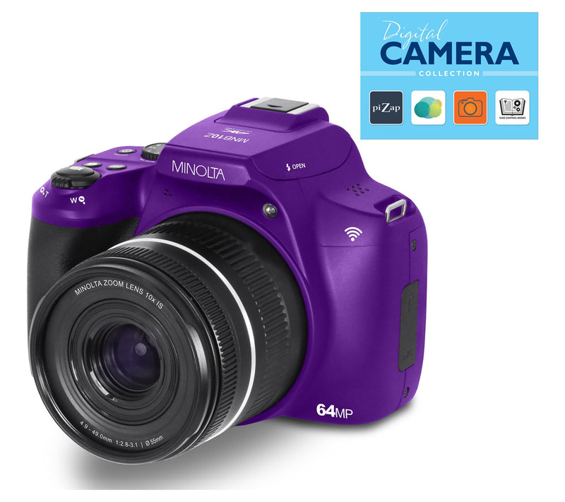 Minolta MNB10Z 10X Optical Zoom & 4K HD SLR Camera w/ Accessories — View 7