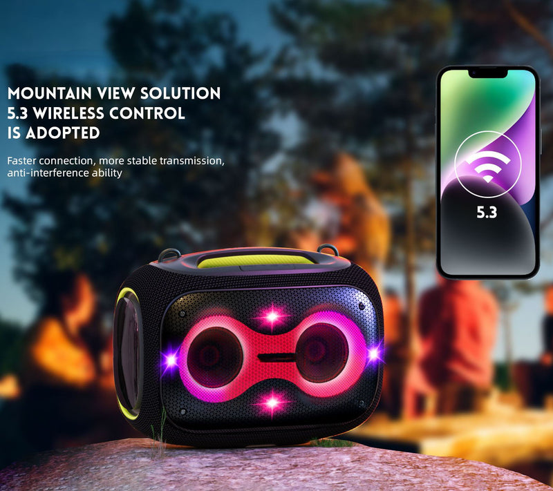 WorryFree Gadgets 120W Portable Bluetooth Karaoke Speaker — View 4