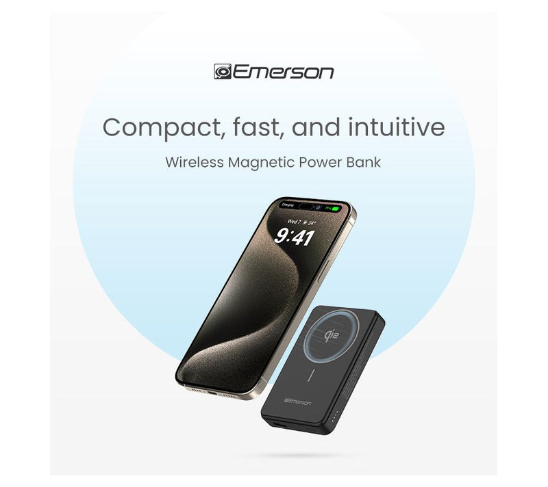 Emerson 10000 mAh Power Bank w/ 15W Magnetic Wireless Charging — View 5
