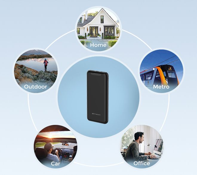 Emerson Power Bank 10,000mAh with 1 USB-C and 2 USB-A Outputs — View 5
