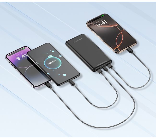 Emerson Power Bank 10,000mAh with 1 USB-C and 2 USB-A Outputs — View 6