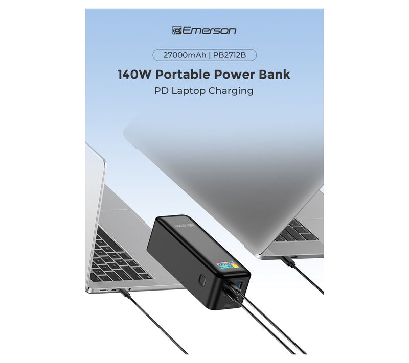Emerson Power Bank 27,000mAh w/ PD 140W & Digital Display — View 6