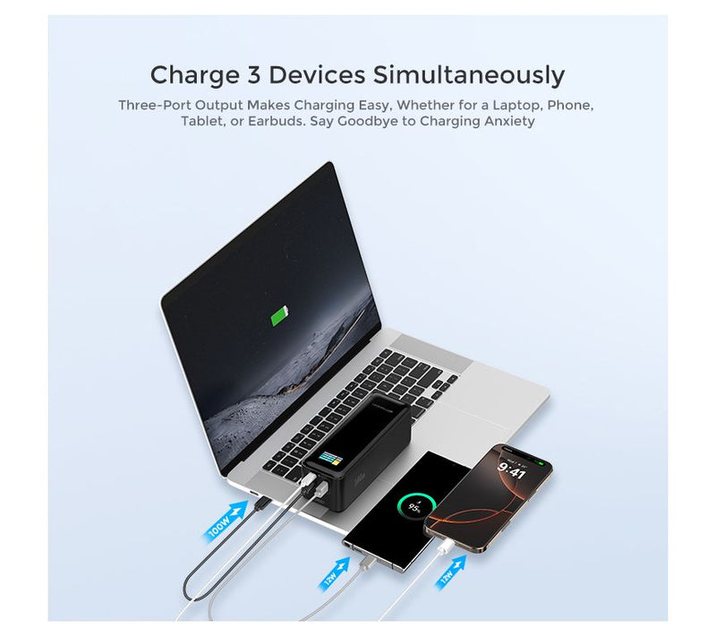 Emerson Power Bank 27,000mAh w/ PD 140W & Digital Display — View 8