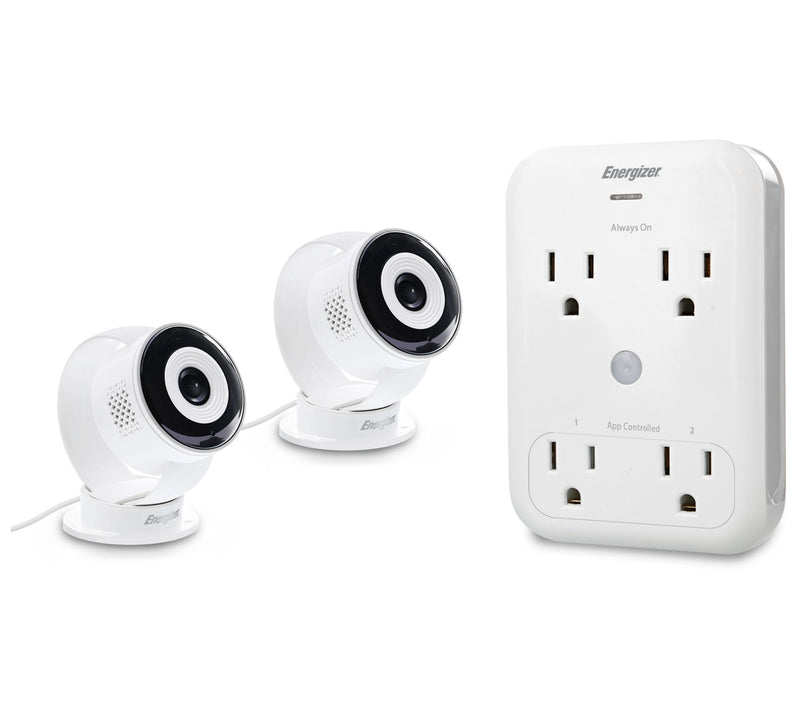 Energizer 1080p Wifi Cam 2pk with Smart 4-Outlet Wall Tap — Main view