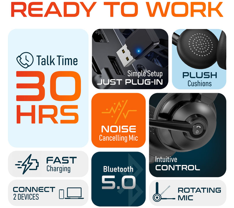 Delton 30X Bluetooth Headset with HS1 Stand — View 8