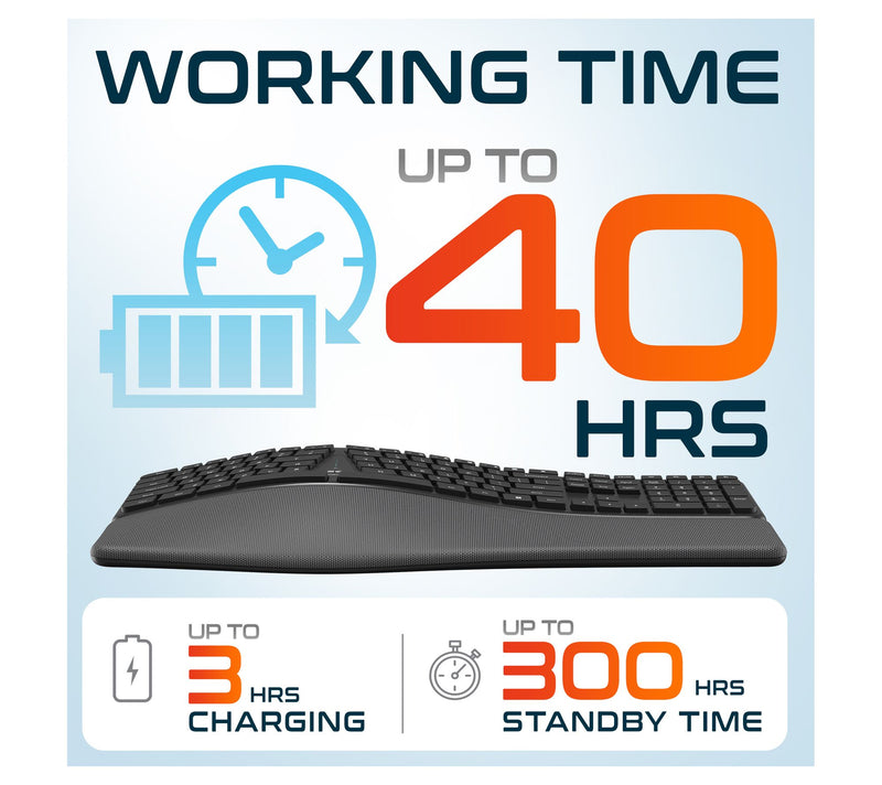 Delton KB250 Wireless Rechargeable Ergonomic Keyboard — View 5