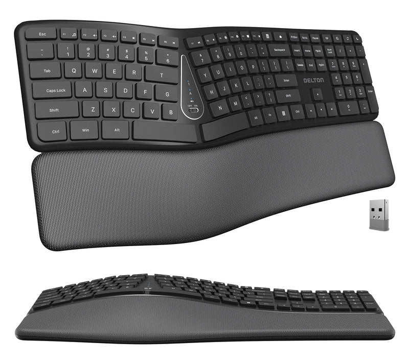 Delton KB250 Wireless Ergonomic Full Sized Keyboard — Main view