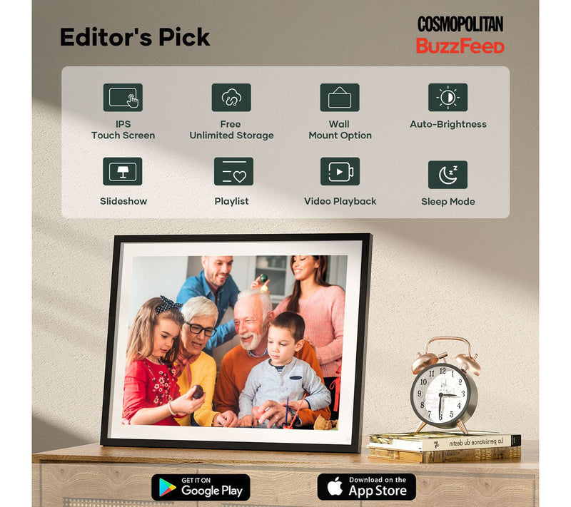 Cozyla 17" Wi-Fi HD Large Digital Frame — View 3