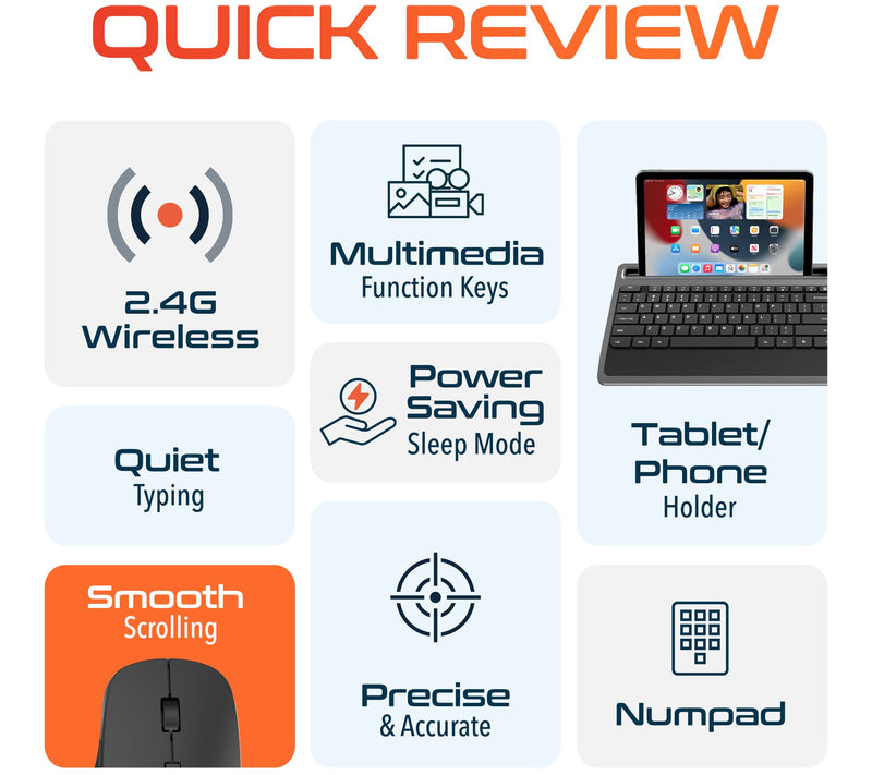 Delton T42 Wireless Keyboard and M42 Optical Mouse Combo — View 5