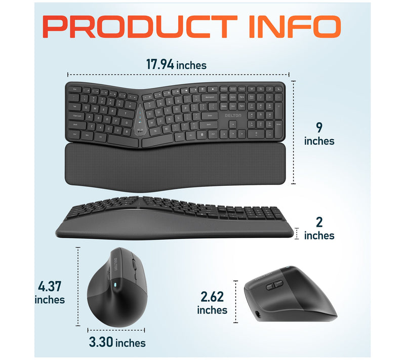 Delton KB250 Wireless Keyboard and S38 OpticalMouse Combo — View 6