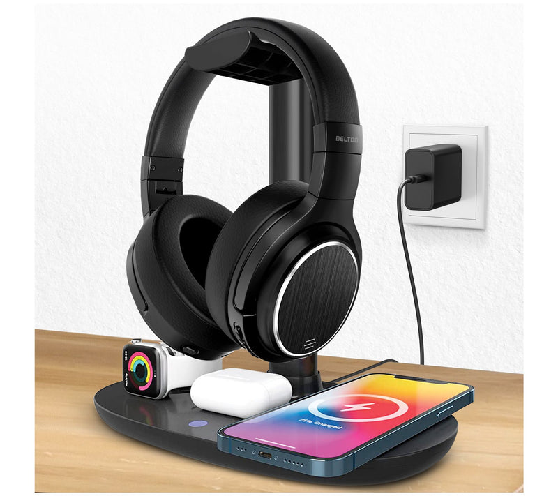 Delton M101 Bluetooth Computer Headset and HS1Stand — View 2