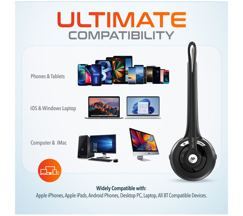 Delton 10X Wireless Mono Computer Hedset — View 2