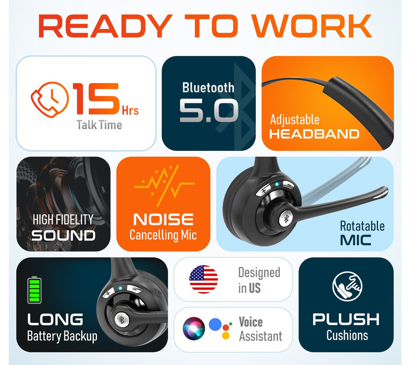 Delton 10X Wireless Mono Computer Hedset — View 6