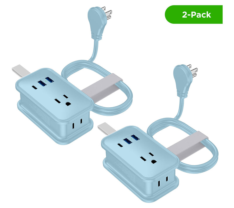 Uncaged Ergonomics Set of 2 Travel Power Strip w/ USB Ports — View 5