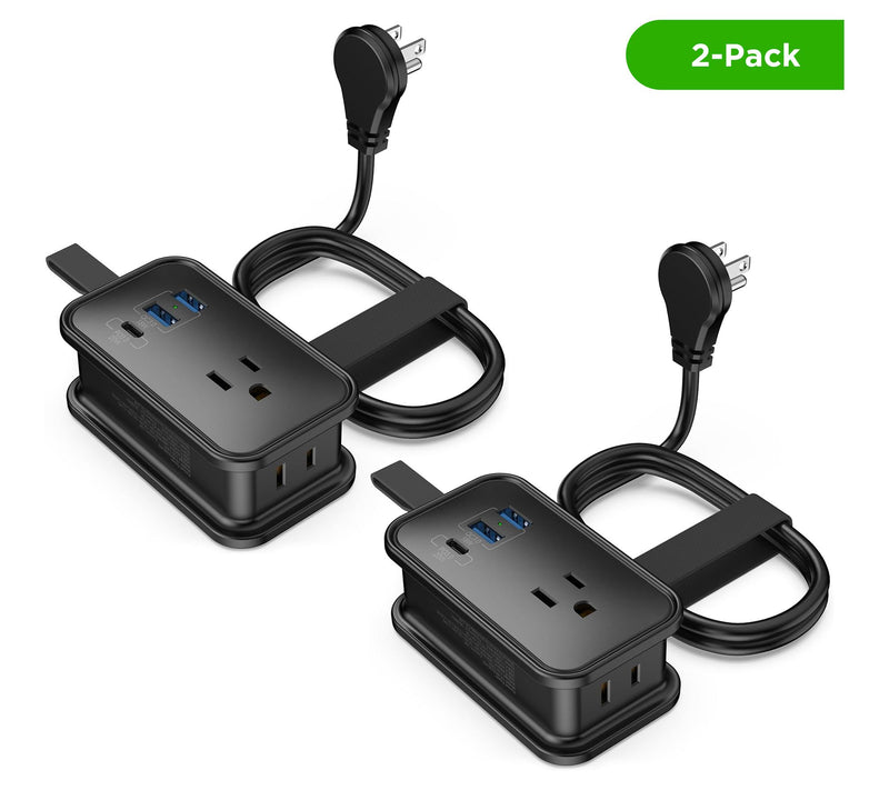 Uncaged Ergonomics Set of 2 Travel Power Strip w/ USB Ports — View 3
