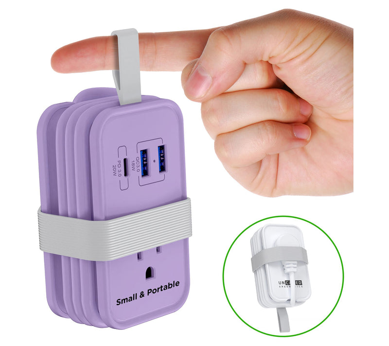 Uncaged Ergonomics Set of 2 Travel Power Strip w/ USB Ports — View 16