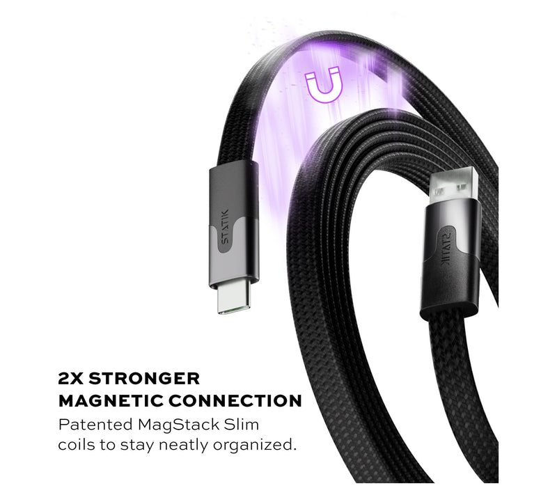 Statik MagStack Slim 1m USB-A to USB-C Cable — View 2