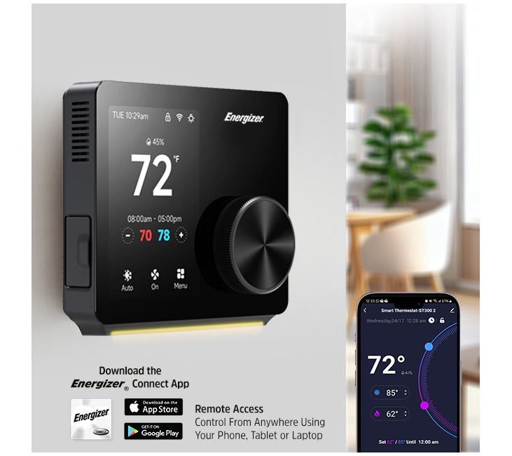 Energizer Smart Wi-Fi Thermostat with Nightlight — View 2