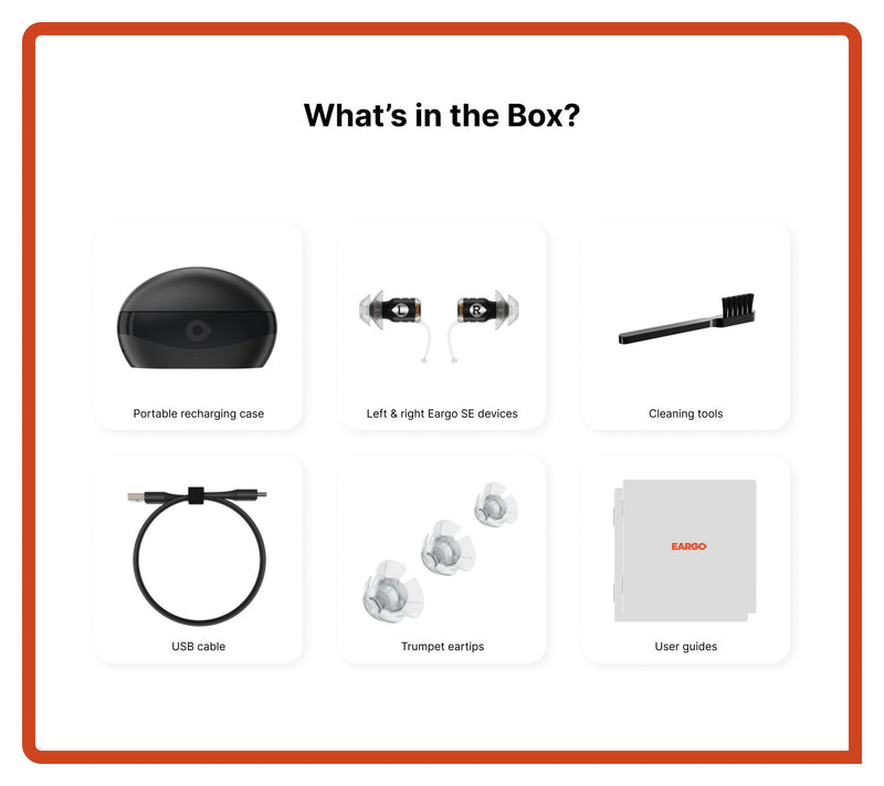 Eargo SE In Ear Hearing Aids with Cleaning Kit and Ear Tips — View 2