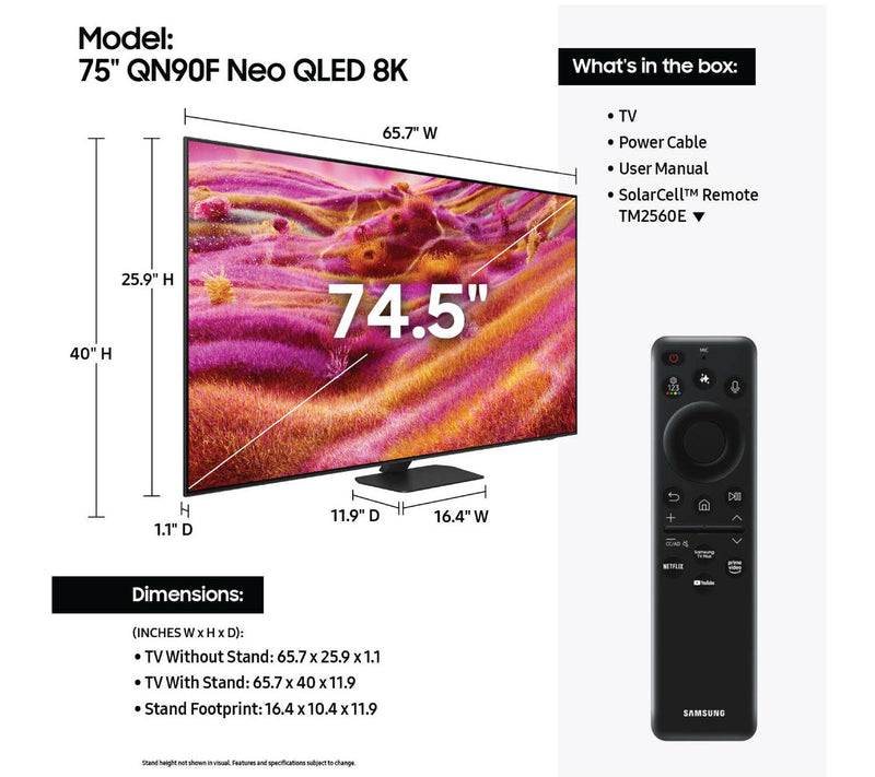 Samsung 75" QN90 4K HDR 165Hz Neo QLED SmartTVw/VisionAI — View 2
