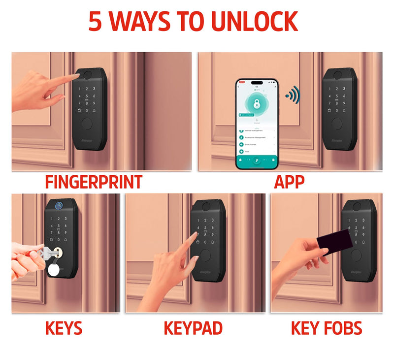 Energizer 5 in 1 Smart Bluetooth Door Lock with Doorbell — View 8