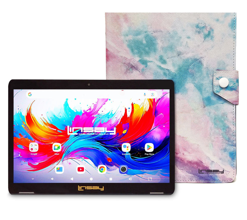 LINSAY 10.1"Octa Core 4GB Ram 256GB Storage w/Marble Case — View 11