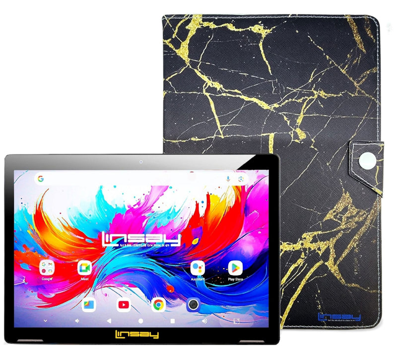 LINSAY 10.1"Octa Core 4GB Ram 256GB Storage w/Marble Case — View 22