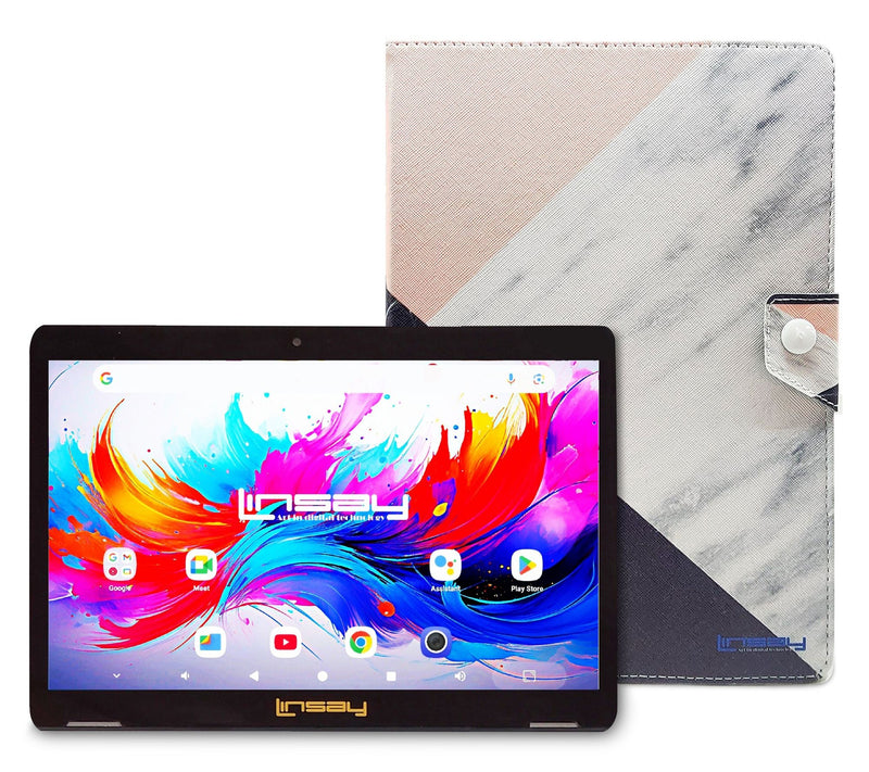 LINSAY 10.1"Octa Core 4GB Ram 256GB Storage w/Marble Case — View 18