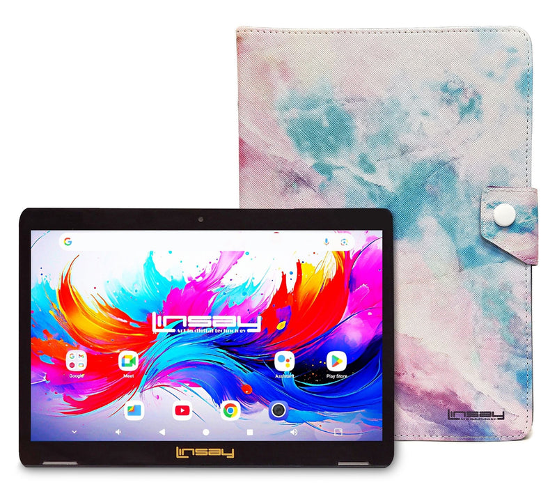 LINSAY 10.1"Octa Core 4GB Ram 256GB Storage w/Marble Case — View 19