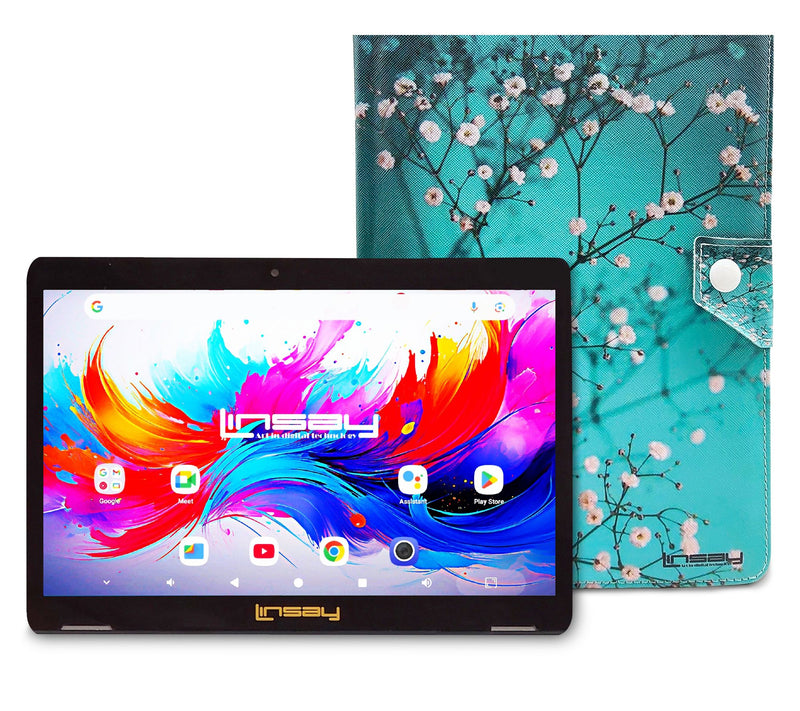 LINSAY 10.1"Octa Core 4GB Ram 256GB Storage w/Marble Case — View 9