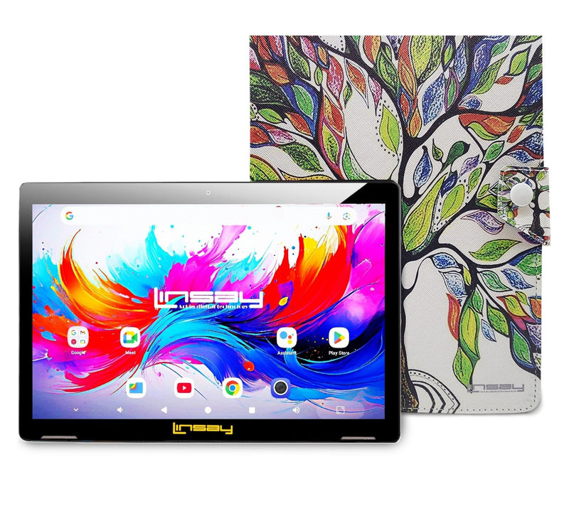 LINSAY 10.1"Octa Core 4GB Ram 256GB Storage w/Marble Case — View 7