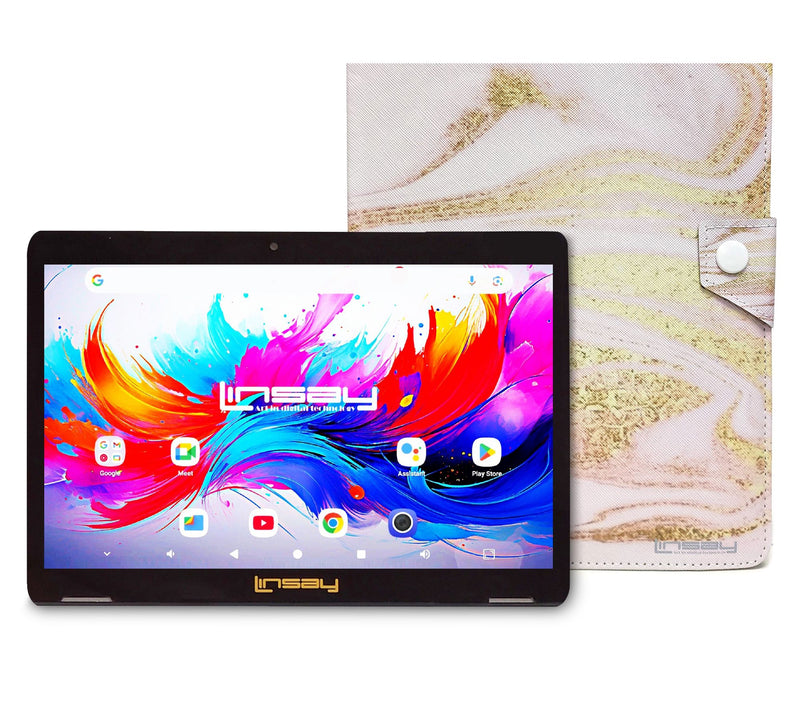 LINSAY 10.1"Octa Core 4GB Ram 256GB Storage w/Marble Case — View 13