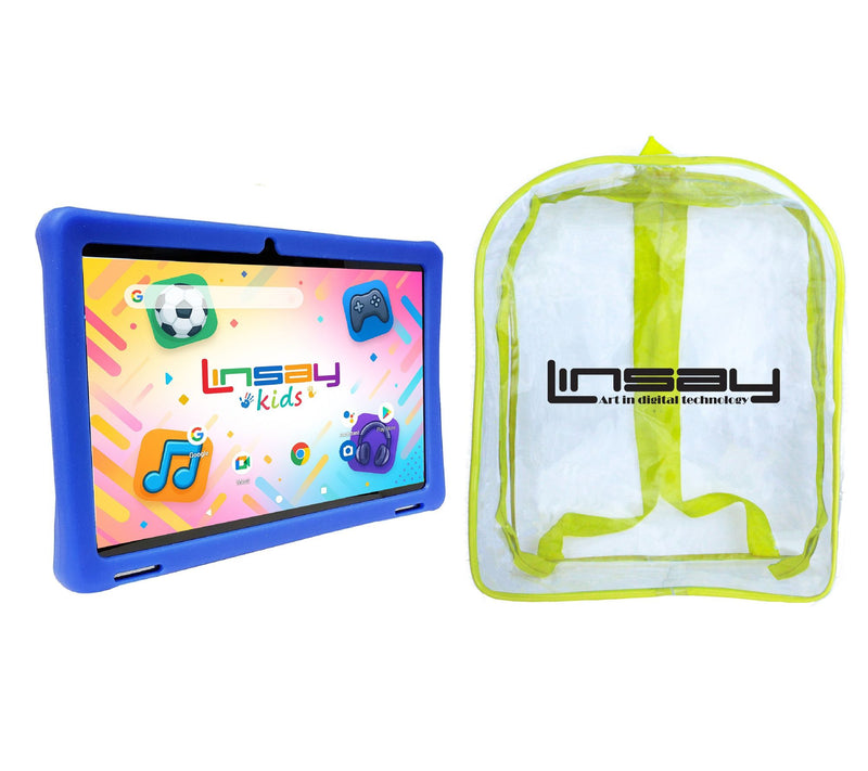 LINSAY 10.1"Octa Core 4GB Ram 256GB Storage w/Kids Case Bag — Main view