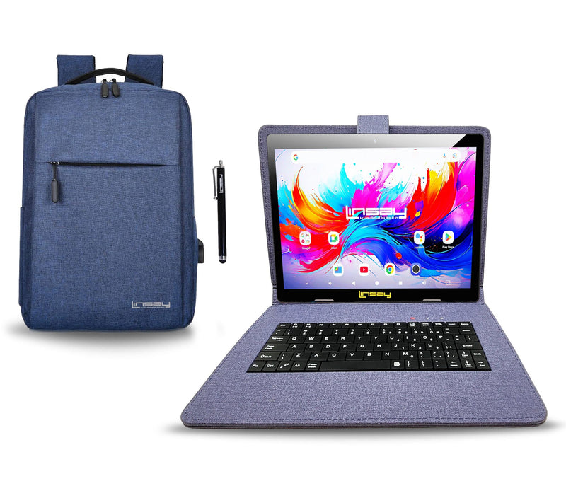 Linsay 10.1" Octo Core 256GB Tablet w/ Backpackand Pen — View 12