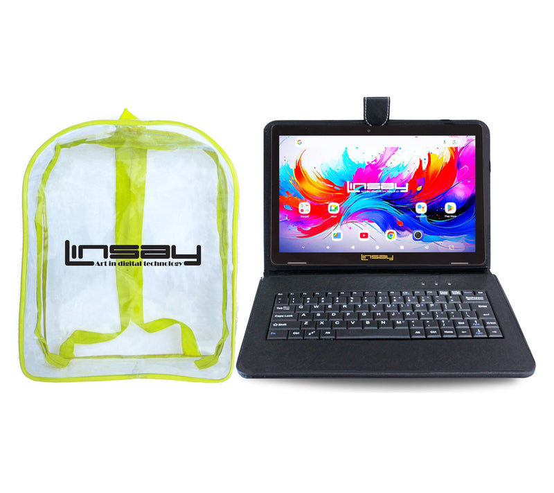LINSAY 10.1" Octa Core 4GB Ram 256GB Storage w/Blak Key Bag — View 3