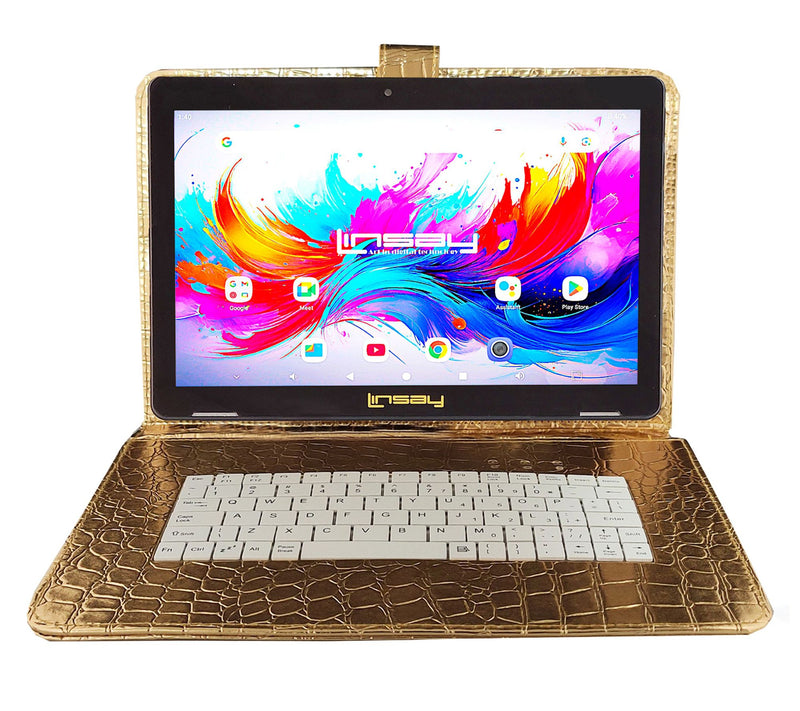 LINSAY 10.1"Octa Core 4GB Ram 256GB Storage w/Croc Key — View 3