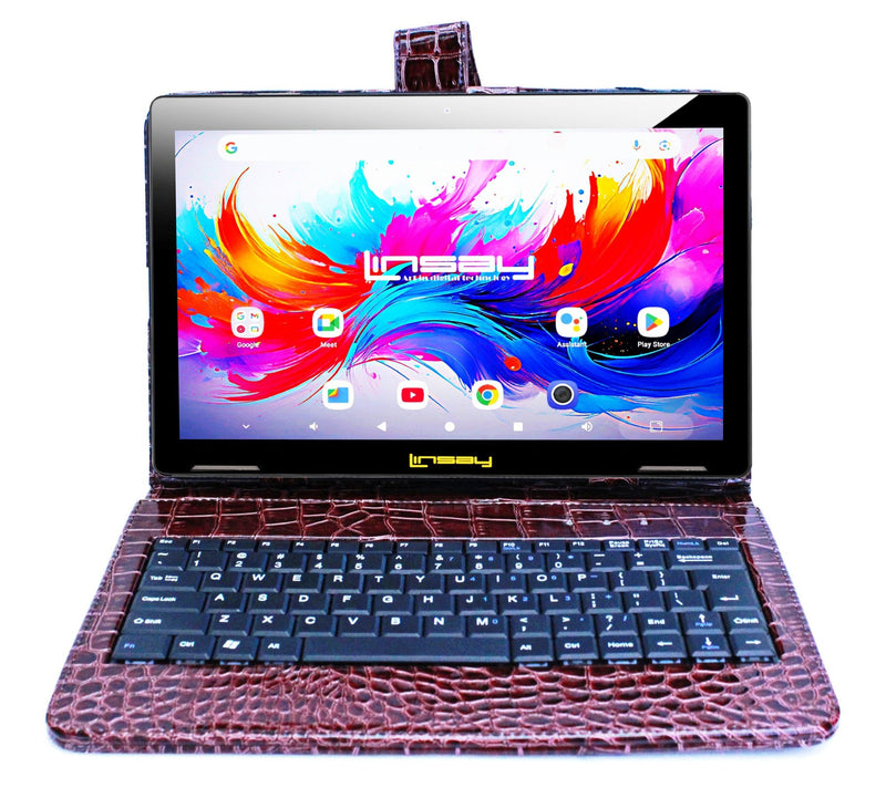 LINSAY 10.1"Octa Core 4GB Ram 256GB Storage w/Croc Key — View 2